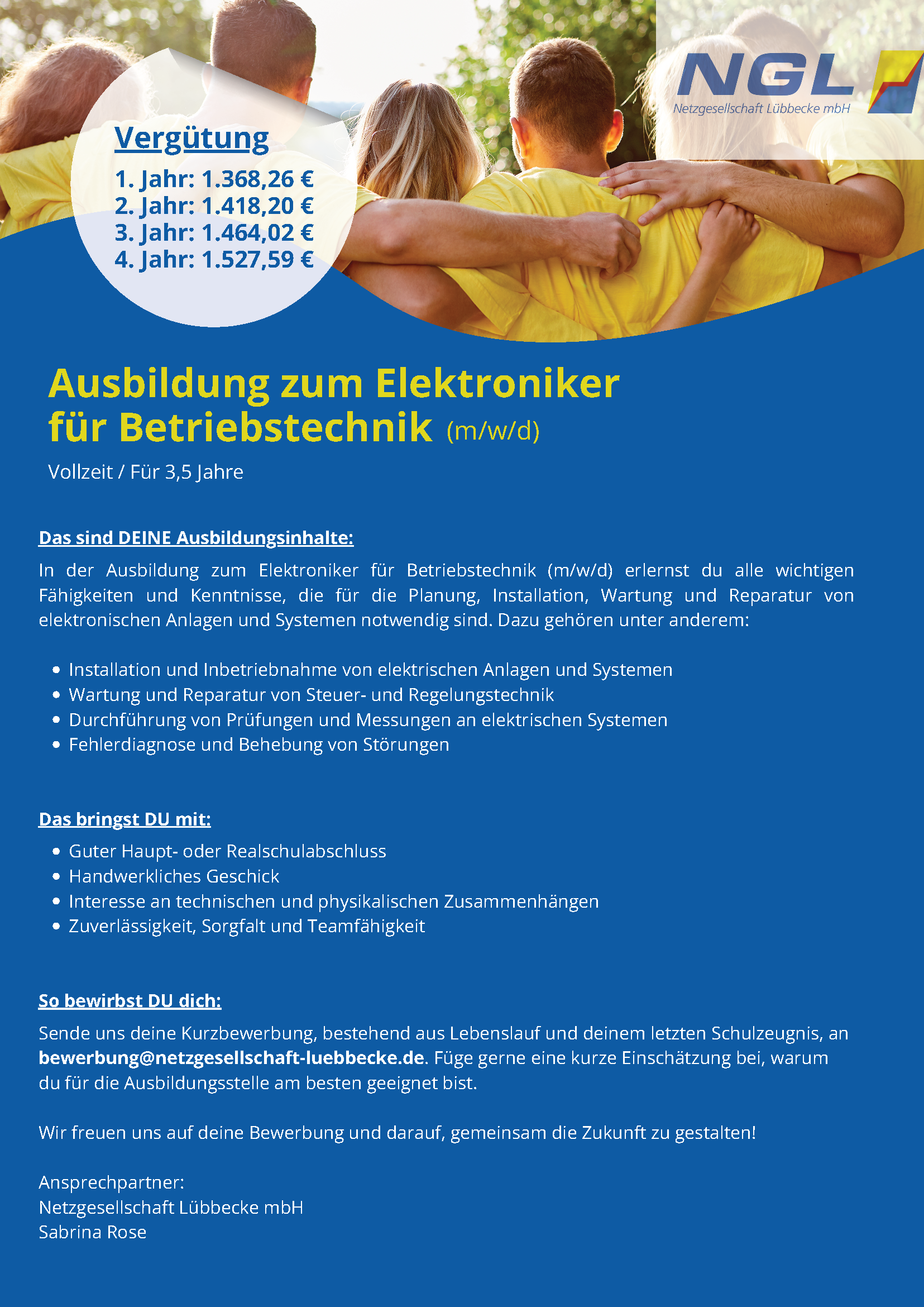DEINE Zukunft bei der Netzgesellschaft Lübbecke